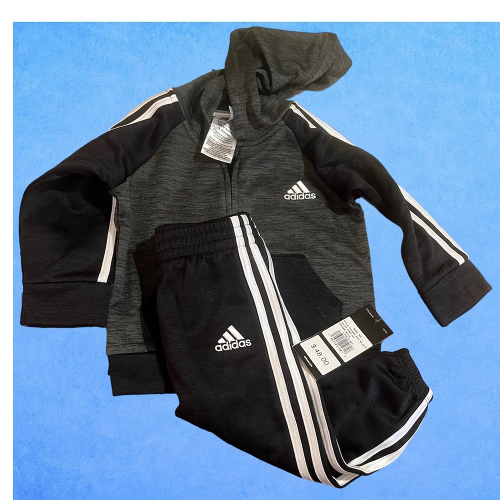 Adidas jumpsuit set athleisure baby jacket and pant set